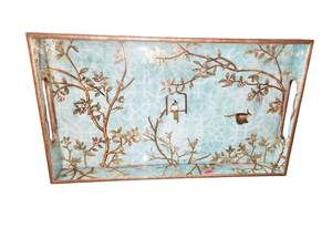 Plateau de service en bois MDF classique moderne de luxe artisanal indien |   Plateau cadeau de mariage décoratif personnalisé imprimé Meena - Product Image 3