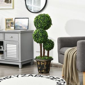 Albero Topiario Artificiale a Tre Sfere da 36 Pollici per Interni ed Esterni - Product Image 2