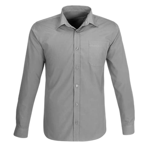 Chemise habillée grise premium pour homme, coupe ajustée, manches longues, boutonnée, formelle, pour le bureau, les mariages, les fêtes, classique, élégante, confortable - Product Image 6
