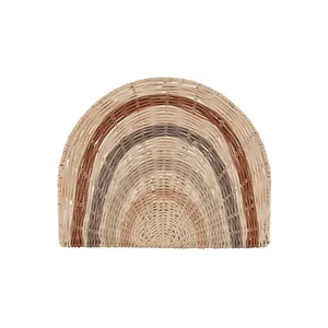 Décoration murale arc-en-ciel pour enfant en rotin tressé artisanal, décoration naturelle faite à la main pour la chambre d'enfant - Product Image 4