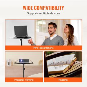 Supporto per Proiettore Mobile da Esterno Regolabile in Altezza con Vassoio, da 30,3 a 63,4 Pollici - Product Image 6