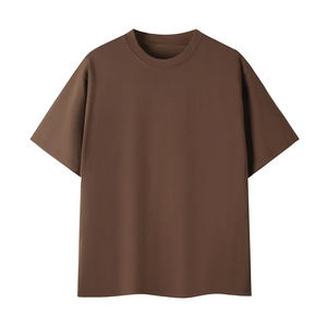 T-shirt décontracté Sorina pour homme en coton à manches courtes et col rond, séchage rapide, rafraîchissant, coupe oversize et carrée, couleur unie, style sport universitaire - Product Image 5