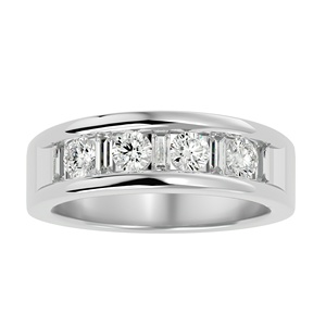 <b>Unique</b> Quality Round Baguett Cut Eternity Band Fashion Lab Grown Diamond Smart <b>Ring</b> IGI 14K Solid Gold For <b>Engagement</b> Custom - Product Image 5