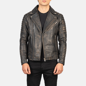 Blouson de moto en cuir véritable personnalisé pour homme, style motard urbain, écologique, respirant, hiver, haute qualité, sur mesure - Product Image 1
