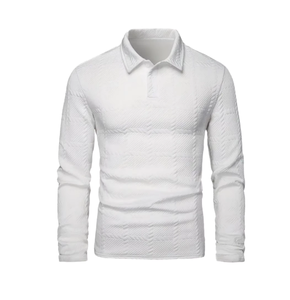 เสื้อโปโลแขนยาวผู้ชาย สีพื้น ผ้าถักระบายอากาศ สวมใส่สบาย เหมาะสำหรับธุรกิจ รับทำโลโก้ ผู้ผลิตเสื้อโปโลสำหรับกอล์ฟ คุณภาพสูง - Product Image 4