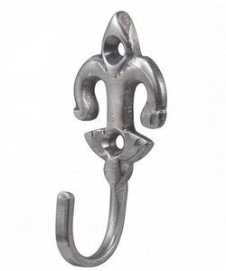 Vintage Style Fleur De Lis Metal Wall <b>Hook</b> Rust Resistant Polished Finished Single <b>Hook</b> For Clothing Storage Solutions - Product Image 1