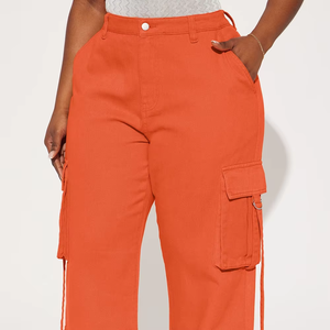 Pantalones Cargo para Mujer al por Mayor, con Logotipo Personalizado, Estilo Hip Hop, Frente Plano, Transpirables, Ecológicos, con Colores y Tallas Personalizadas - Product Image 1