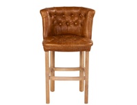 Tabouret de bar en cuir en gros avec un design moderne élégant, recouvert de cuir véritable, au prix d'exportation