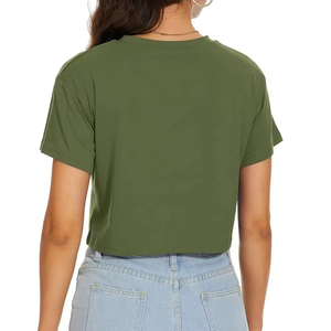 Oversize Style Women Cropped T Shirts for Casual Wear Factory Made <b>Cheap</b> Prices Custom Ladies Crop Top T Shirt - Product Image 2