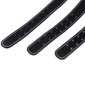 High Quality Breathable Unisex Cowhide Leather Gym Weight Lifting <b>Belt</b> with Buckle Closure for Comprehensive Back Support - Product Image 4