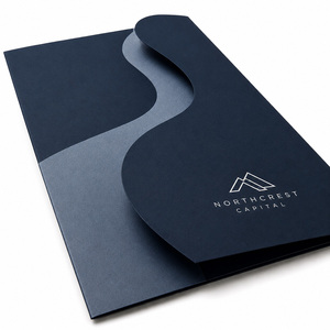 China Factory Eco Friendly Thick <b>Paper</b> Material A4 A5 Size Custom Presentation Folder With Pockets - Product Image 1