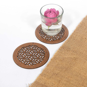 Juego de Posavasos Redondos de Madera de 6 mm de Grosor, Antideslizantes, Diseño Moderno, Juego de 4 - Product Image 6
