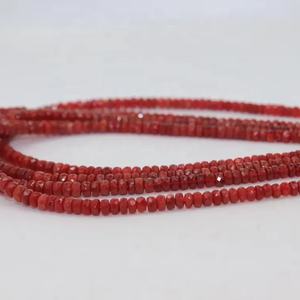 Perles en opale de feu mexicaine facettées en forme de rondelle de 4 mm, 18 pouces, teinte unique, perles en vrac pour la fabrication de bijoux - Product Image 1