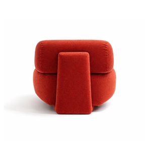 Sillón Redondo Contemporáneo - Sillón de Diseño sin Brazos con Tela Bouclé para Sala de Estar, Villas y Proyectos Hoteleros, Fábrica en Vietnam - Product Image 4