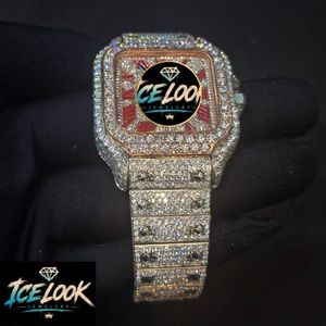 Iced Mechanical Watch Square Dial Crystal Inlay <b>Bracelet</b> Wristwatch Luxury Fashion Jewelry - Product Image 2