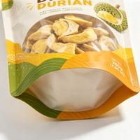 Sachet Doypack Personnalisé avec Fermeture Zip de Qualité Alimentaire et Fenêtre Transparente pour Snack de Durian Lyophilisé 200g, Impression Numérique