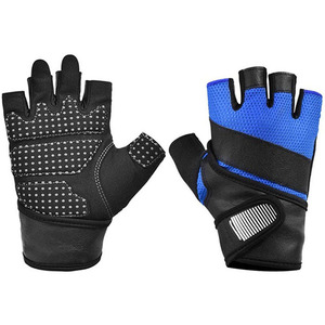 Breathable Half Finger Polyester Workout Weightlifting Body Building Training Fitness Gym <b>Gloves</b> with Adjustable Wrist Strap - Product Image 2