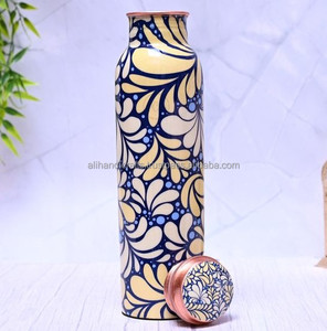 <b>Copper</b> <b>Drinking</b> <b>Bottle</b> with Natural Antimicrobial Properties Floral Pattern Metal Water <b>Bottle</b> With <b>Copper</b> Lid - Product Image 5
