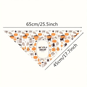 Bandanas d'Halloween pour chiens et chats – Écharpes personnalisées à imprimé citrouille, fantôme et chauve-souris – Accessoire de fête en gros - Product Image 6