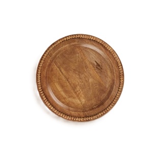 Elegant Round Wooden Flat <b>Plate</b> Handmade Polished Solid Color Wabi Sabi Design Dishes & <b>Plates</b> Customized On Sale - Product Image 5