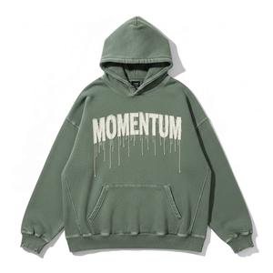 Sweat à capuche épais en molleton pour homme, en coton délavé à l'acide, style vintage, coupe oversize, pour l'hiver, mode streetwear - Product Image 6