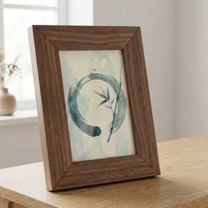 Cadre photo exclusif en bois multicolore – Œuvre d'art en mosaïque abstraite faite à la main, forme et taille personnalisées pour table - Product Image 5