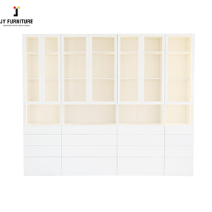 Armoire autoportante en bois minimaliste moderne personnalisée JY Project avec portes battantes à panneaux plats pour chambre d'appartement - Product Image 3