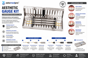 Kit de Medición Estética Dental Premium, 3 Escaladores con Casete de Examen de 5 Instrumentos OEM Zetomed Pro - Product Image 2