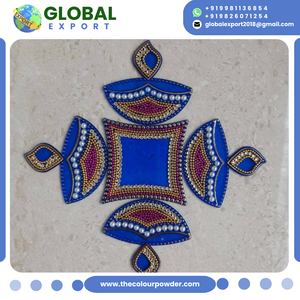 Rangoli Acrílico de Diseño Elegante con Patrón Floral Mandala Multicolor y Cuentas, Decoración Reutilizable para Hogar, Bodas y Eventos de Diwali - Product Image 4