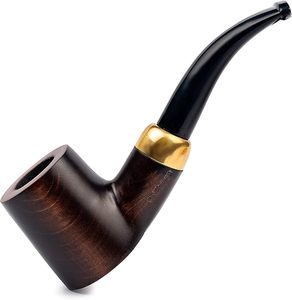 Tobacco Pipe, Classic Cherrywood Shape, Fits 9mm Filter, Comes with Pouch, <b>Boxed</b> (Brown) altamash craft - Product Image 1