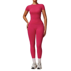 2PCS Seamless Women Yoga Set Workout Sportswear Gym Clothing Fitness Long Sleeve <b>Crop</b> Top High Waist <b>Leggings</b> Sports Suits - Product Image 5