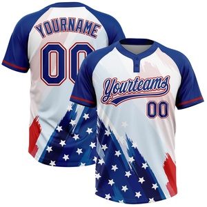 Jersey de Béisbol Sublimado Personalizado de la Mejor Calidad, Diseño de Bandera Americana, Unisex, Manga Corta, Absorbe la Humedad, Ropa Deportiva para Equipos, Talla Adulto - Product Image 1