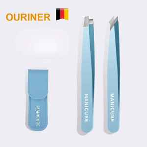 Pinzas de Cejas de Acero Inoxidable con Punta Inclinada y Logotipo Personalizado, Pinzas de Manicura, Herramienta de Depilación para Salón - Product Image 6