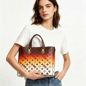 Sac à main fourre-tout pour femmes, en cuir PU, couleur dégradée, adapté au shopping et aux voyages - Product Image 1