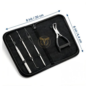 Kit de Alicates para Extensiones de Cabello, Acero Inoxidable, Herramienta de Anillo Micro, Aguja de Gancho, Aguja de Tracción para Extensiones de Punta I y Nano Anillo - Product Image 4