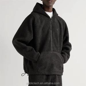 Sweat à capuche en sherpa personnalisé avec logo, surdimensionné, confortable, pour adulte, écologique, pour homme - Product Image 4