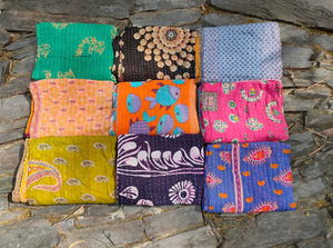 Antique Kantha <b>Bed</b> <b>Quilt</b> Vintage Bangali Embroidered Sari Boho Home 100% Cotton Eco-Friendly Washable Hand-Stitched Hotel - Product Image 3
