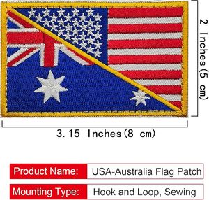 แผ่นปะติดธงชาติอเมริกัน-แคนาดา แบบปัก พร้อมแถบตีนตุ๊กแก ยี่ห้อ Brand - Product Image 4