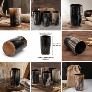 Cuerno de Búfalo Ecológico de Súper Calidad, Forma Natural Pulida, Taza de Cuerno Vikinga, Precios Económicos, FAIZA CRAFT FC-7836 Art - Product Image 3