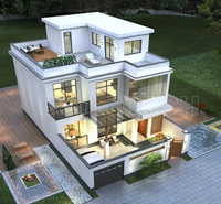 Villa modulaire luxueuse et moderne en conteneurs avec terrasse sur le toit, style resort élégant, maison préfabriquée de luxe