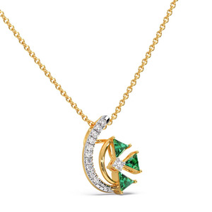 Collier pendentif en forme de fer à cheval ouvert et incurvé, serti de diamants - Product Image 3