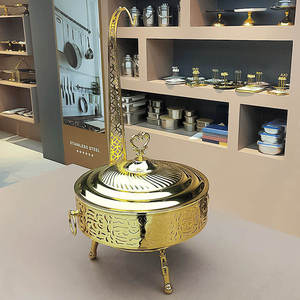 Luxury Lattice Chafing Dish Set Stainless Steel <b>Buffet</b> Warmer Pillar Lid Holder Gold Silver Black White Hotel <b>Server</b> - Product Image 1