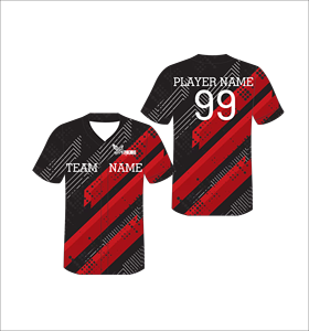 Custom Black Red Stripe Sublimation Baseball Jersey Mens Button Up Team Uniform Moisture Wicking <b>Athletic</b> Shirt - Product Image 1