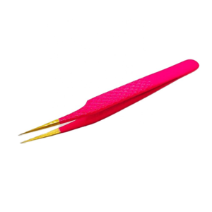 Custom Logo Stainless Steel Eyelash Tweezers Fiber Tip Lash Extension <b>Tools</b> with Box Packaging Professional - Product Image 1