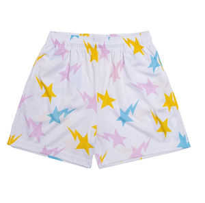 Shorts de basket-ball en maille polyester écologique, unis, décontractés, avec logo brodé personnalisé, pour hommes, tendance - Product Image 6