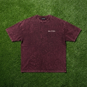 <b>Men's</b> Burgundy Washed T Shirt Oversized Crew <b>Neck</b> Short Sleeve Casual Streetwear Cotton <b>Tshirt</b> Relaxed Fit Top - Product Image 5
