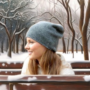 Gorro de Cachemira de doble cara personalizado para mujer, tejido a mano, ropa de invierno, elegante, cálido, cómodo, ligero, colores sólidos, tamaño libre - Product Image 3