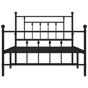 Struttura del letto in metallo nero con 39.4 di pedana \ "x78.7 \" senza materasso - Product Image 6