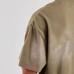 T-shirt en coton respirant de haute qualité pour homme, grande taille, coupe ample, épaules tombantes, style streetwear décontracté - Product Image 4