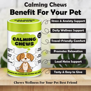 Masticables Calmantes para Perros, Gatos, Cachorros y Gatitos, 20 Masticables Blandos, Fórmula Personalizada, Fabricante de Suplementos para Mascotas OEM ODM - Product Image 2